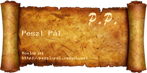Peszl Pál névjegykártya